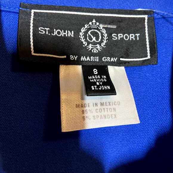 Vintage St. John Sport by Marie Gray Jacket Cotton Button Up Y2K Sapphire Small - Picture 2 of 4